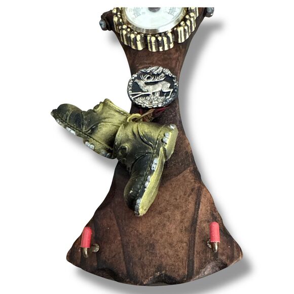 Vintage Rustic Thermometer Wall Plaque Hanging Hiking Boots Cabin Lodge Decor - Picture 7 of 8